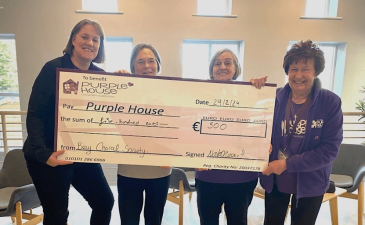 purple house cheque 